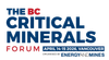 The BC Critical Minerals Forum logo: blue and white text, dates April 14-15, 2026, Vancouver, organized by Energy and Mines.