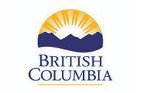 British Columbia logo: sunrise over mountains, blue and gold, with 