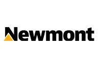 Newmont logo: Black text with a yellow triangle icon.