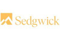 Logo for Sedgwick, gold text, mountain icon on a gold square.