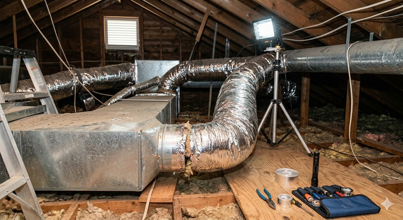 A technician carefully examines an air conditioner using a digital multimeter to diagnose and troubleshoot potential issues.