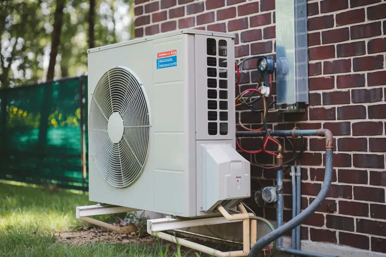 A technician carefully examines an air conditioner using a digital multimeter to diagnose and troubleshoot potential issues.