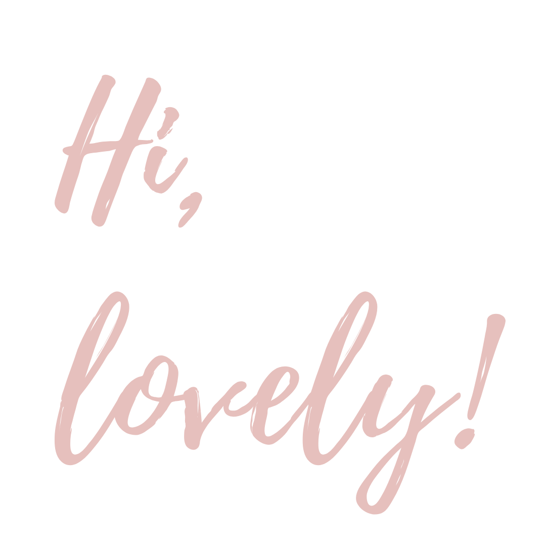 Die Worte „Hallo, Liebling!“ sind in Pink auf weißem Hintergrund geschrieben.