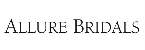 Ein schwarz-weißes Logo für Allure Bridals auf weißem Hintergrund.