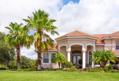 New Home with Palm Trees and Tropical Foliage — Wilmington, NC — Turf Masters Sod Farms