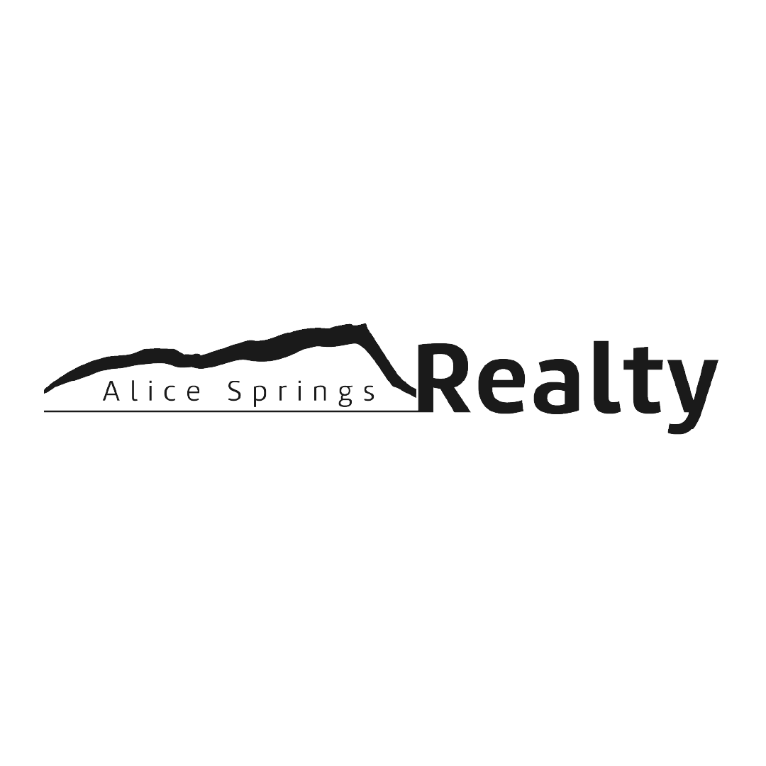 Alice Springs Realty logo: black text and stylized mountain range above the words