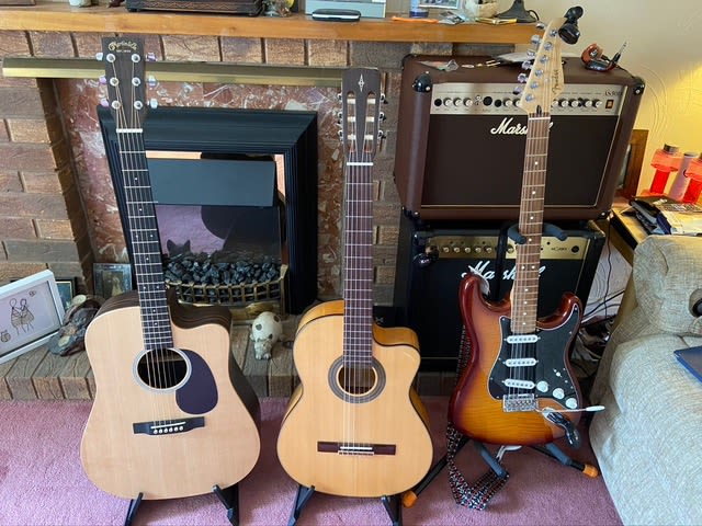 collection of guitars