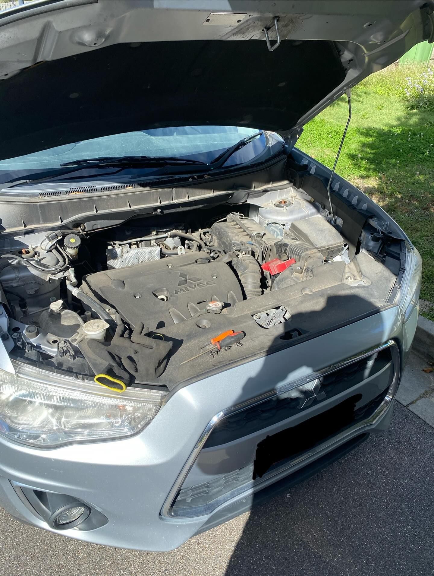 Silver Car Engine Bay Open — ASAP Batteries & Breakdowns in Burleigh Heads, QLD