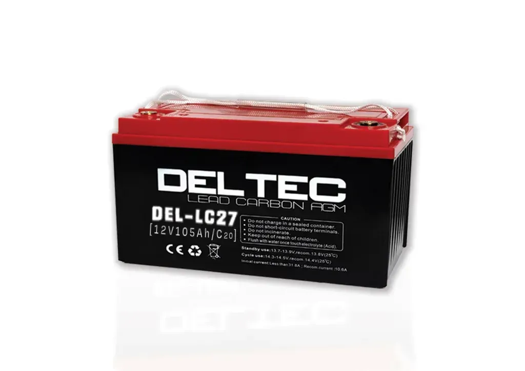 DELTEC DEL-LC27 Battery, Black and Red, With White Text, on a White Surface — ASAP Batteries & Breakdowns in Burleigh Heads, QLD