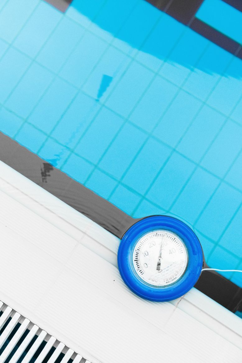 Blue Pool Thermometer in a Swimming Pool — Donna's Pool & Spa Centre In Port