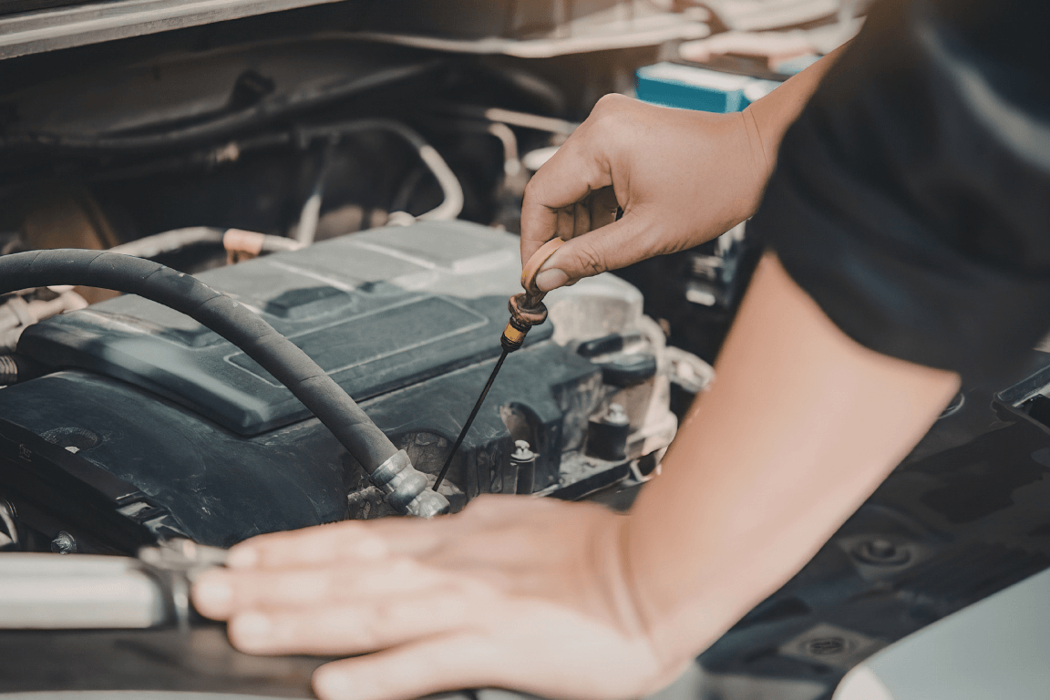 A mechanic doing a car repair