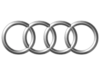 A close up of the audi logo on a white background.