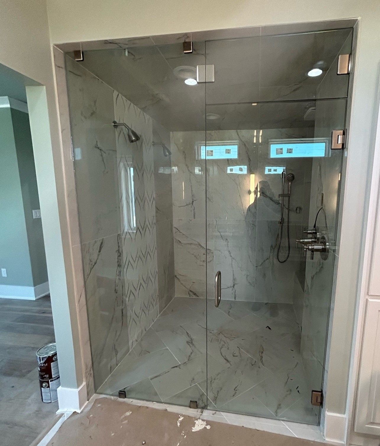Frameless shower door 153