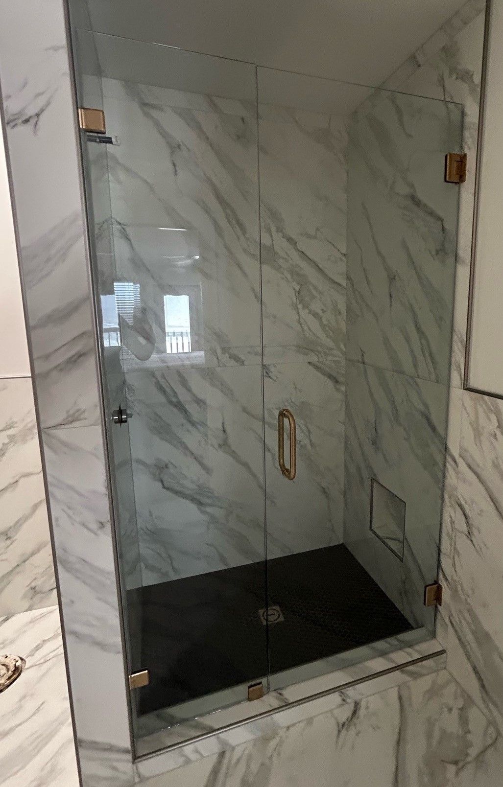 Frameless shower door 154