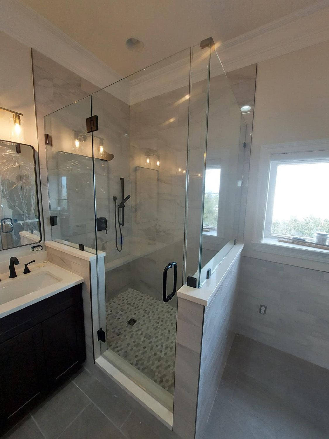 Frameless shower door 145