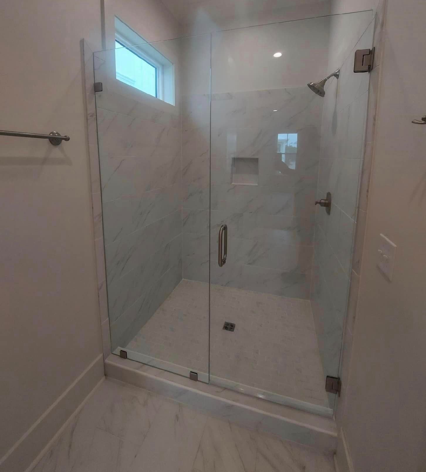Frameless shower door 135