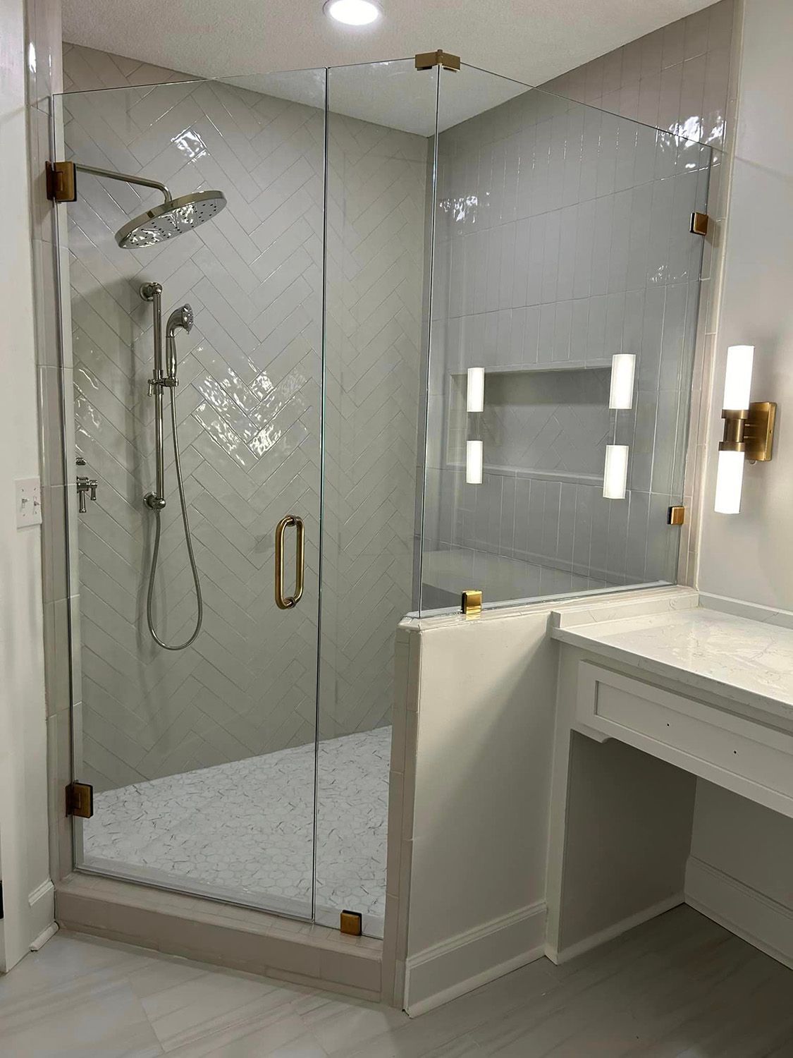 Frameless shower door 100