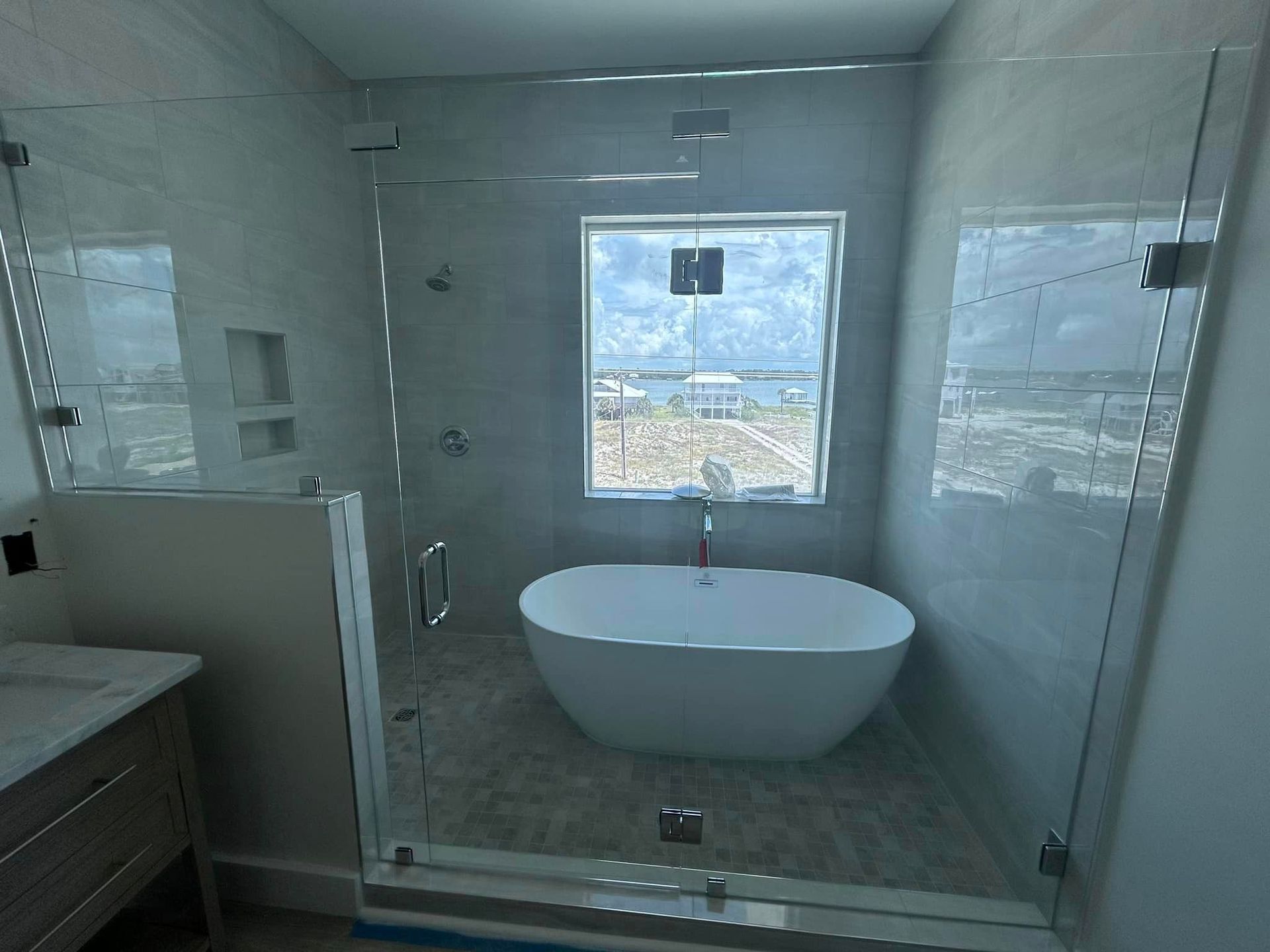 Frameless shower door 98