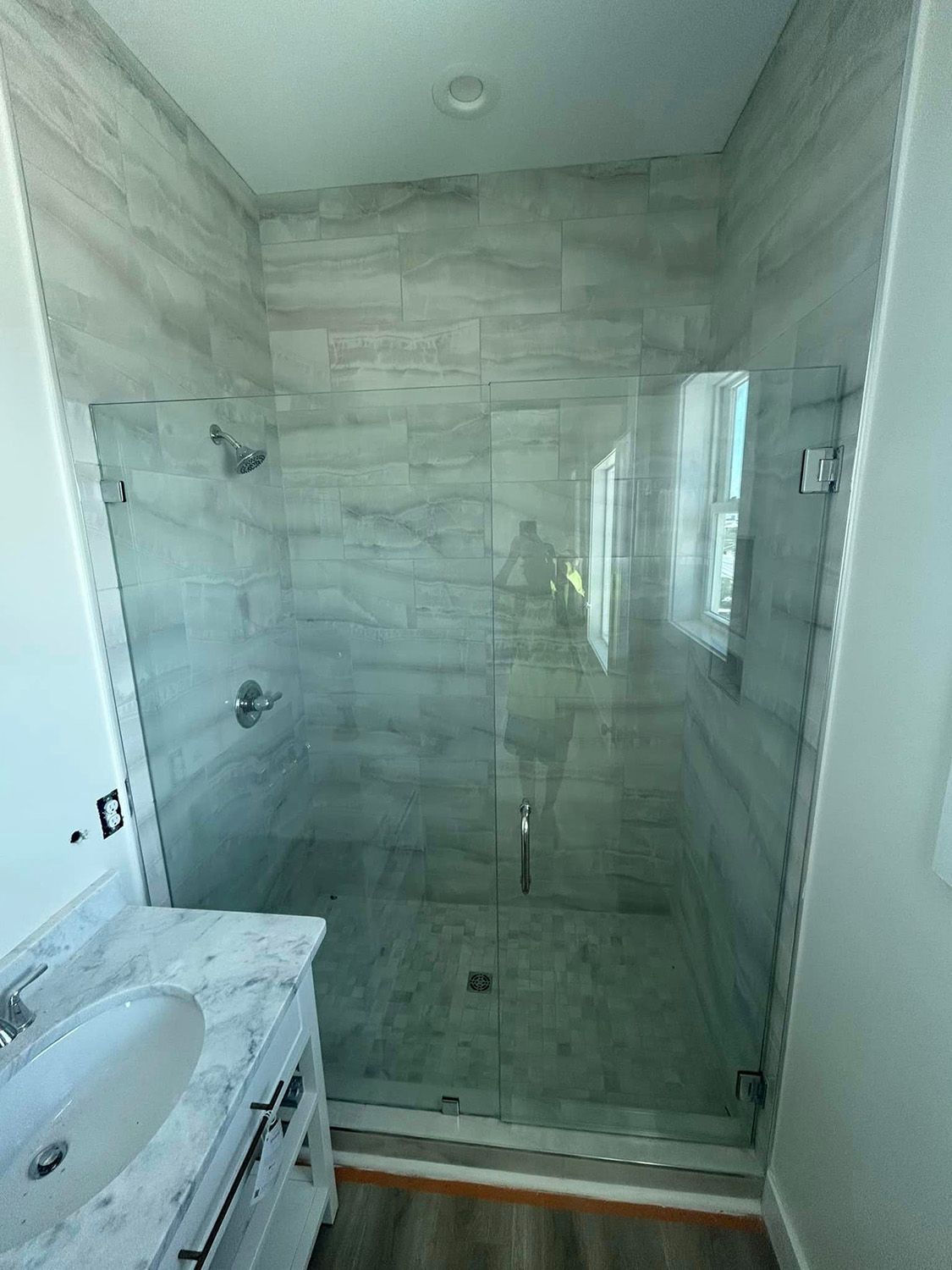 Frameless shower door 97