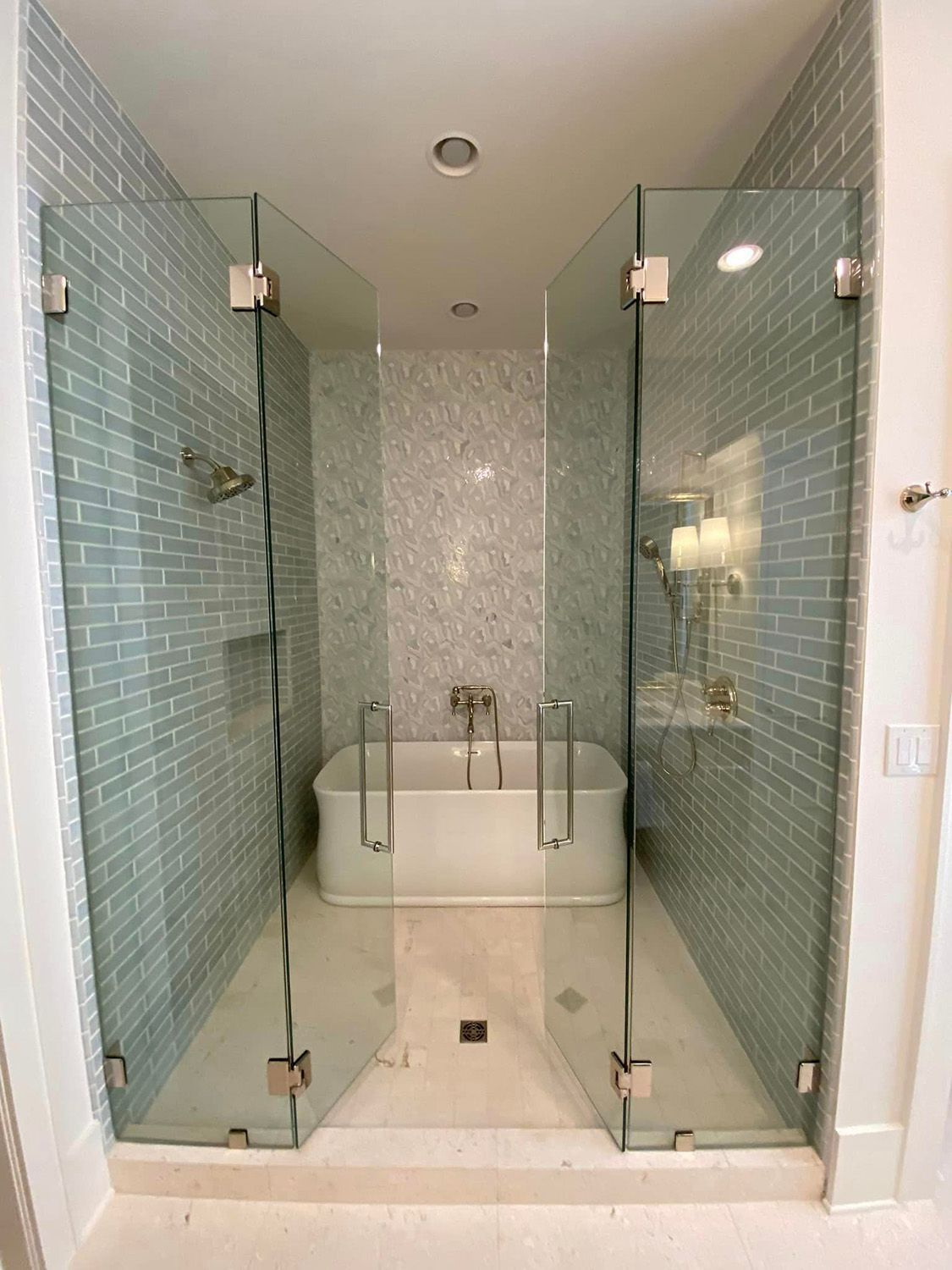 Frameless shower door 92