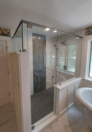 Frameless shower door 127