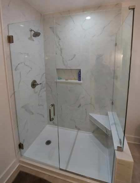 Frameless shower door 124