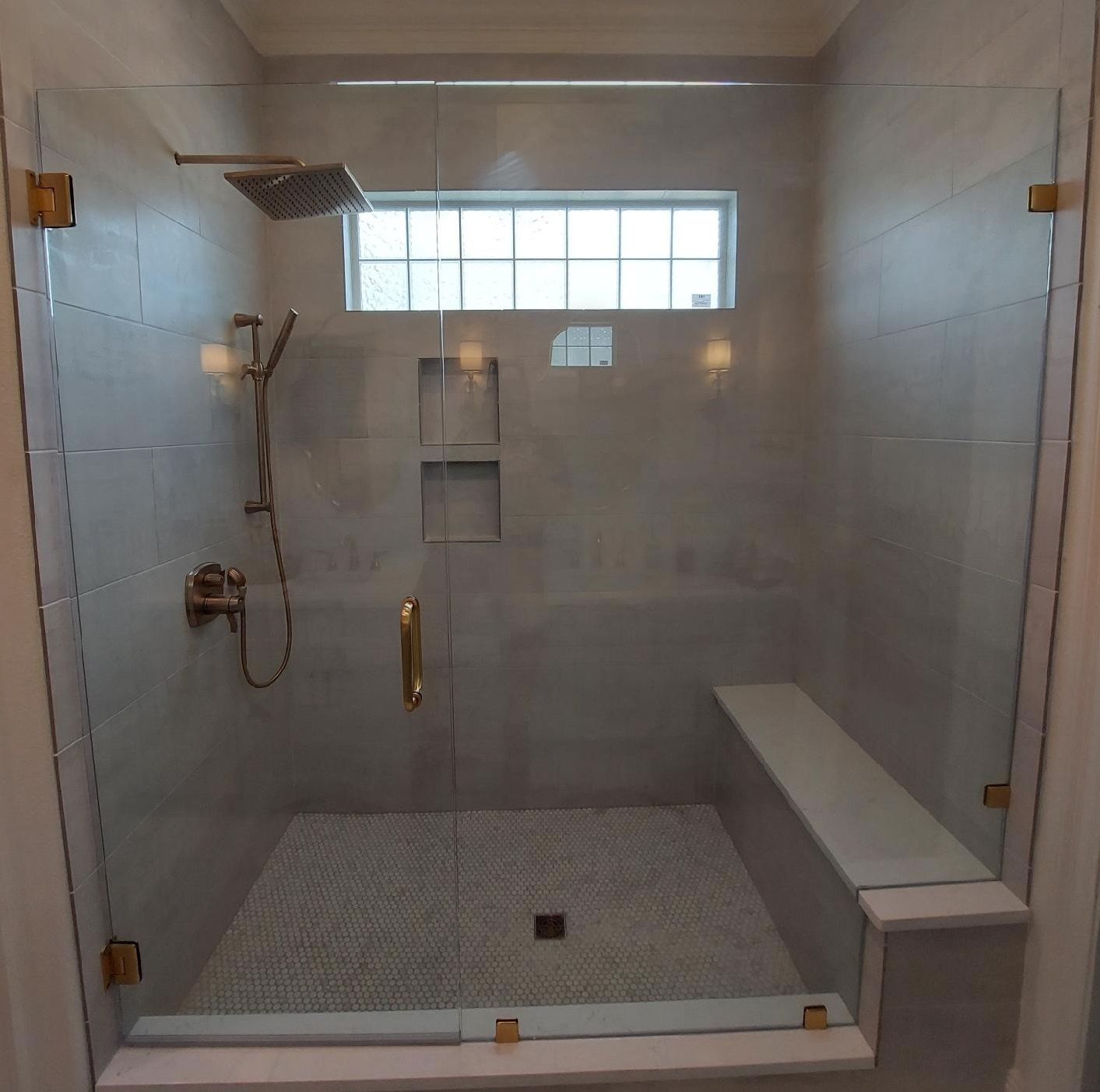 Frameless shower door 121