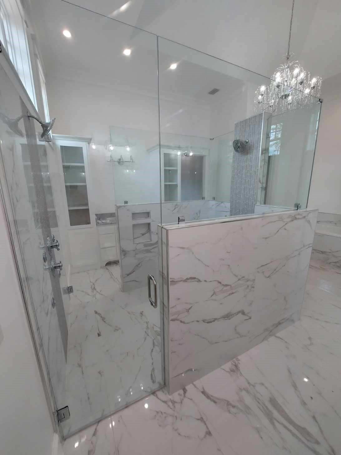 Frameless shower door 115