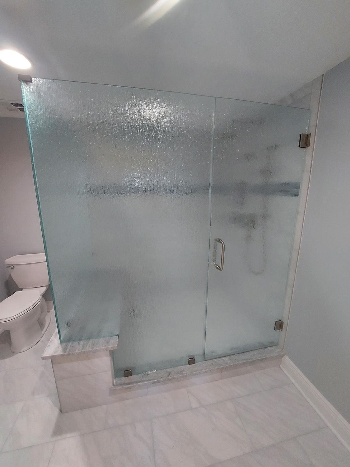 Frameless shower door 165