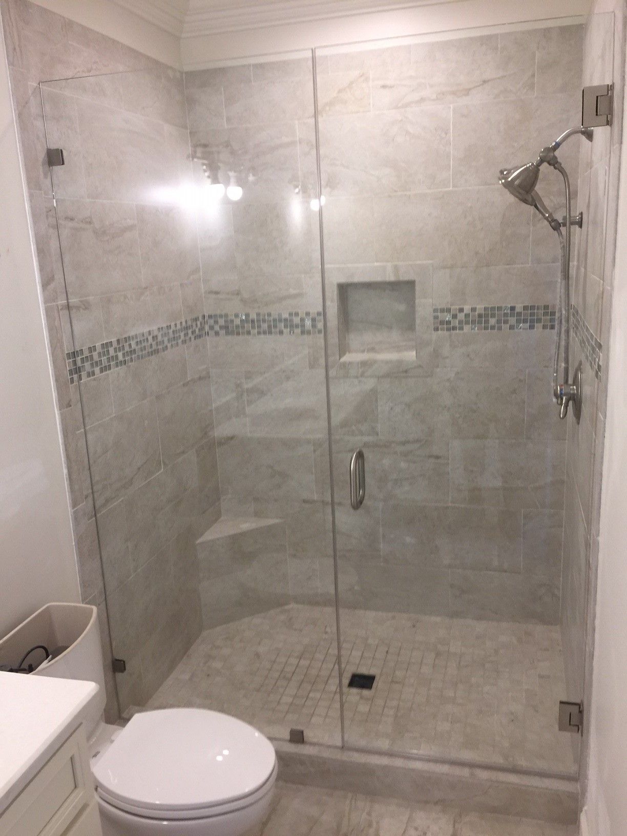 Frameless shower door 113