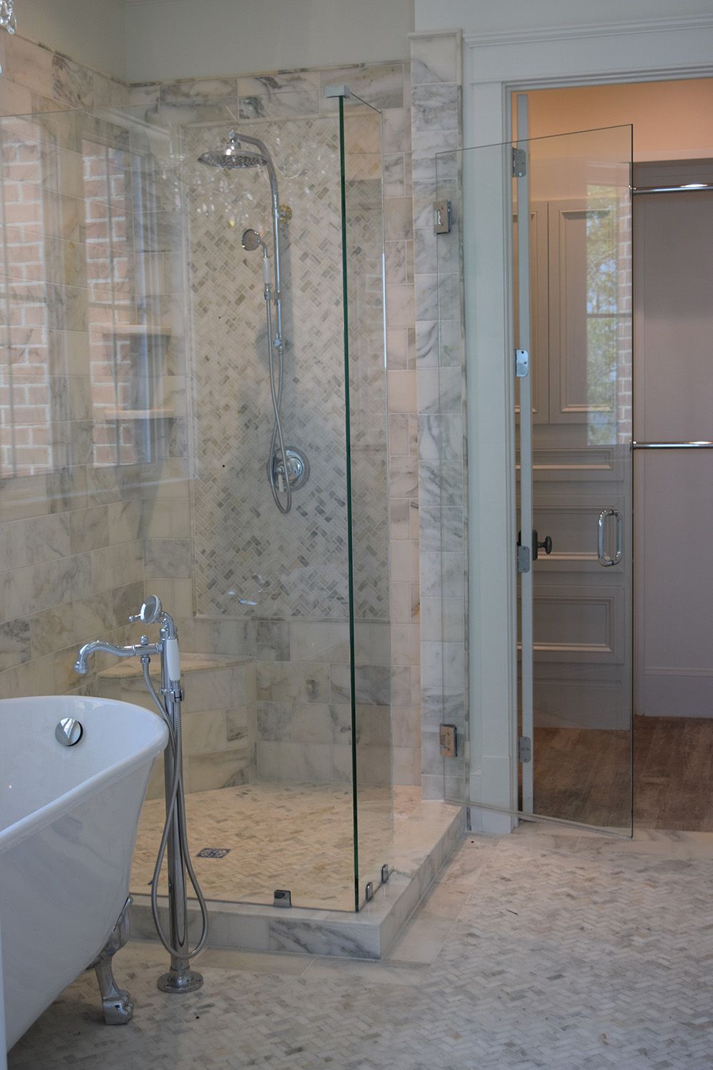 Frameless shower door 78