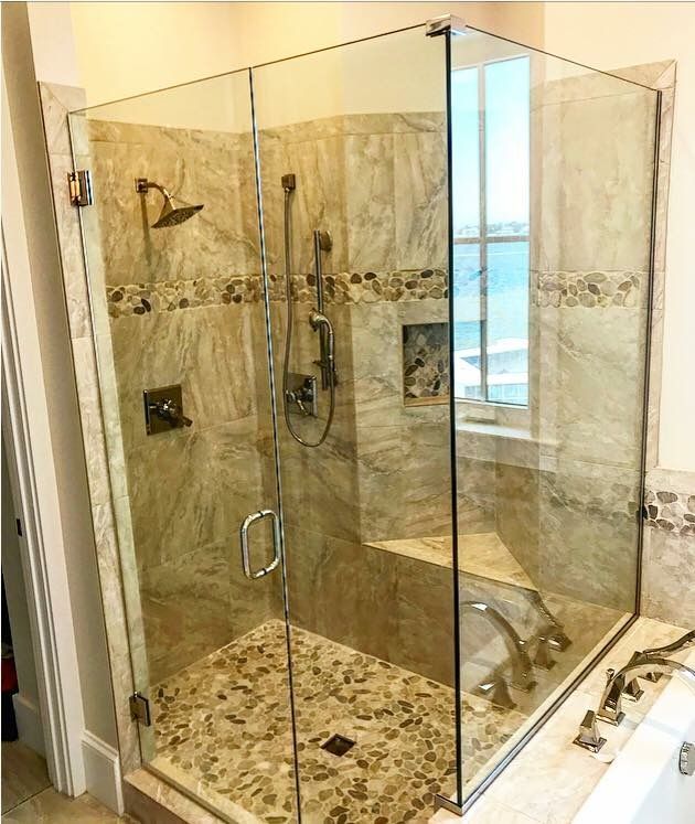 Frameless shower door 68