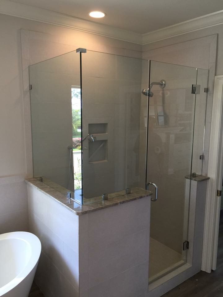 Frameless shower door 56