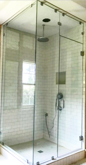Frameless shower door 46