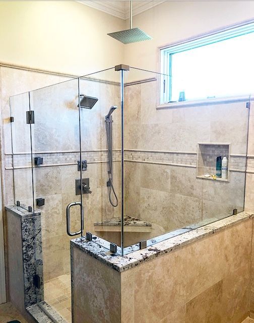 Frameless shower door 44