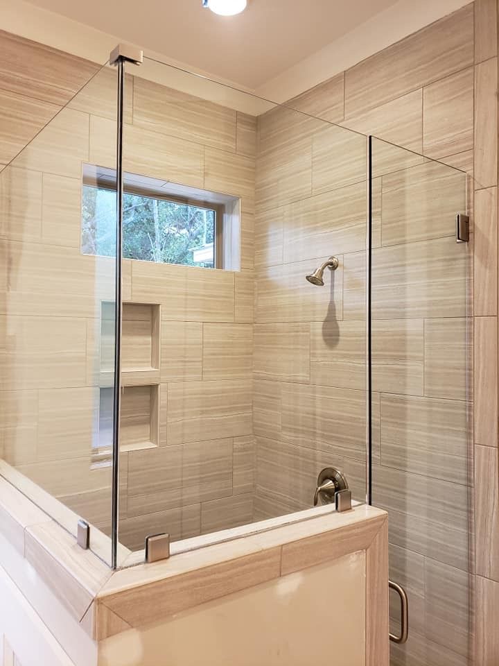 Frameless shower door 28