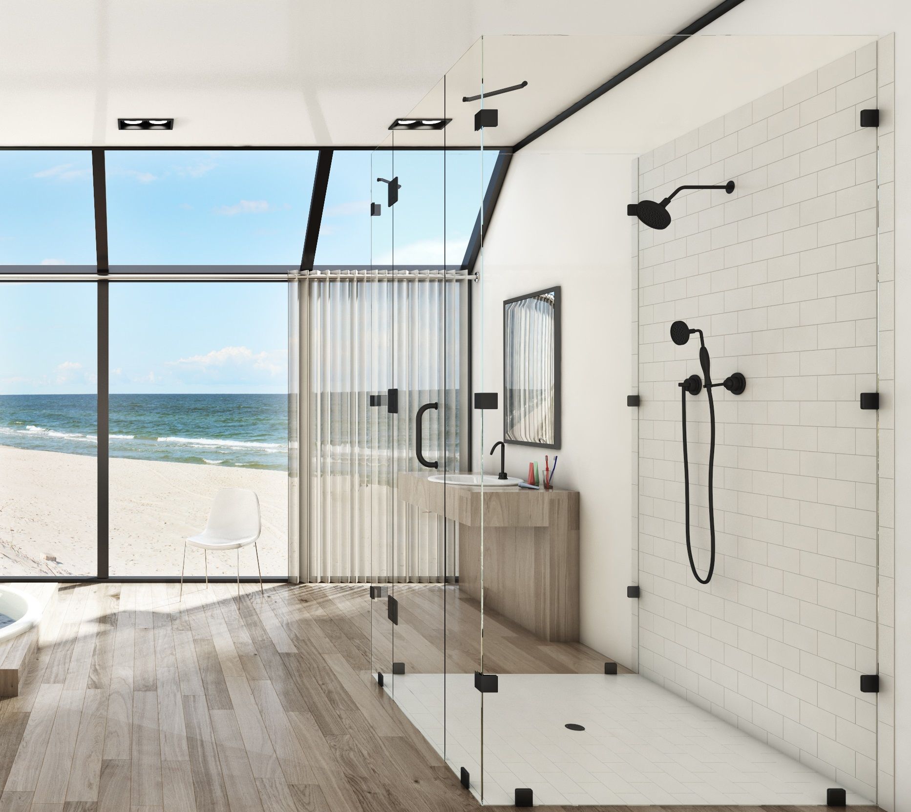 Frameless shower door 81