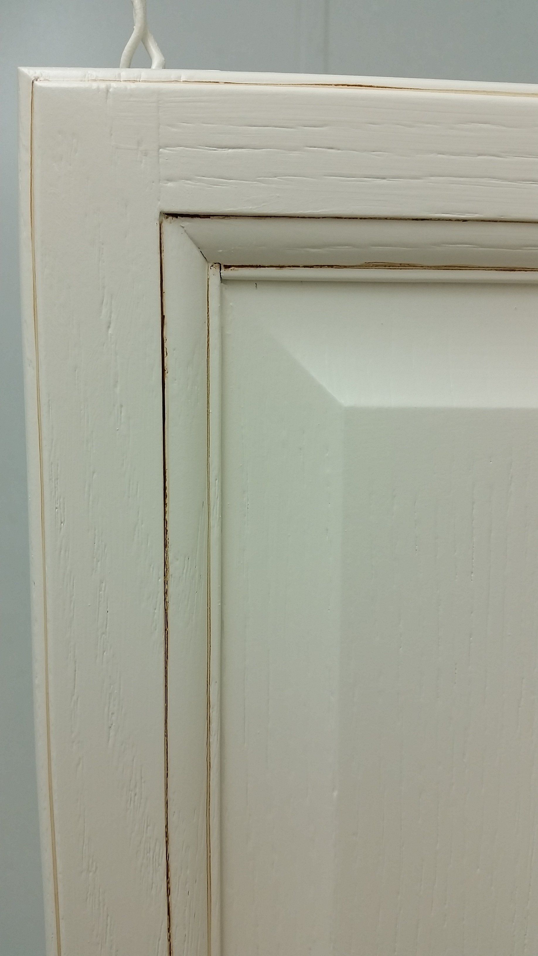 close up of distressed cabinet door