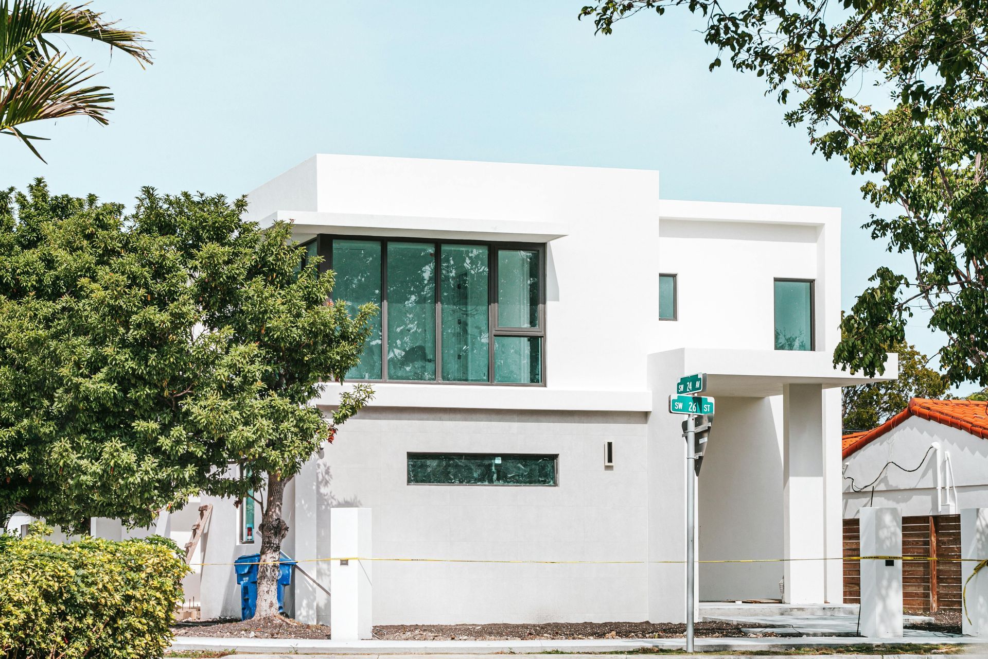 Painted exterior white home
