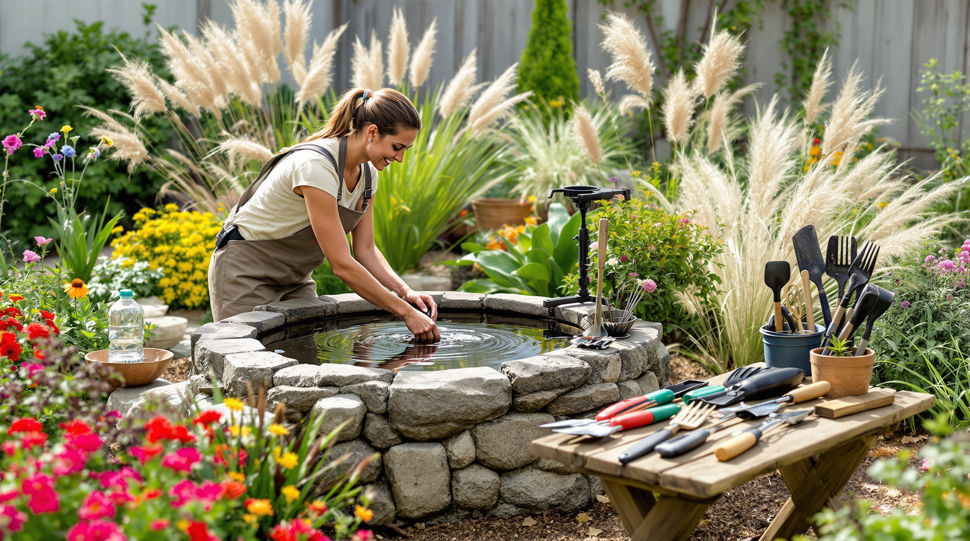 Hands in the water, mind in the moment – this practical yet beautiful feature turns a garden chore into a meditative ritual. Tip: Choose round, stone-bordered pools for easy maintenance and visual harmony.
