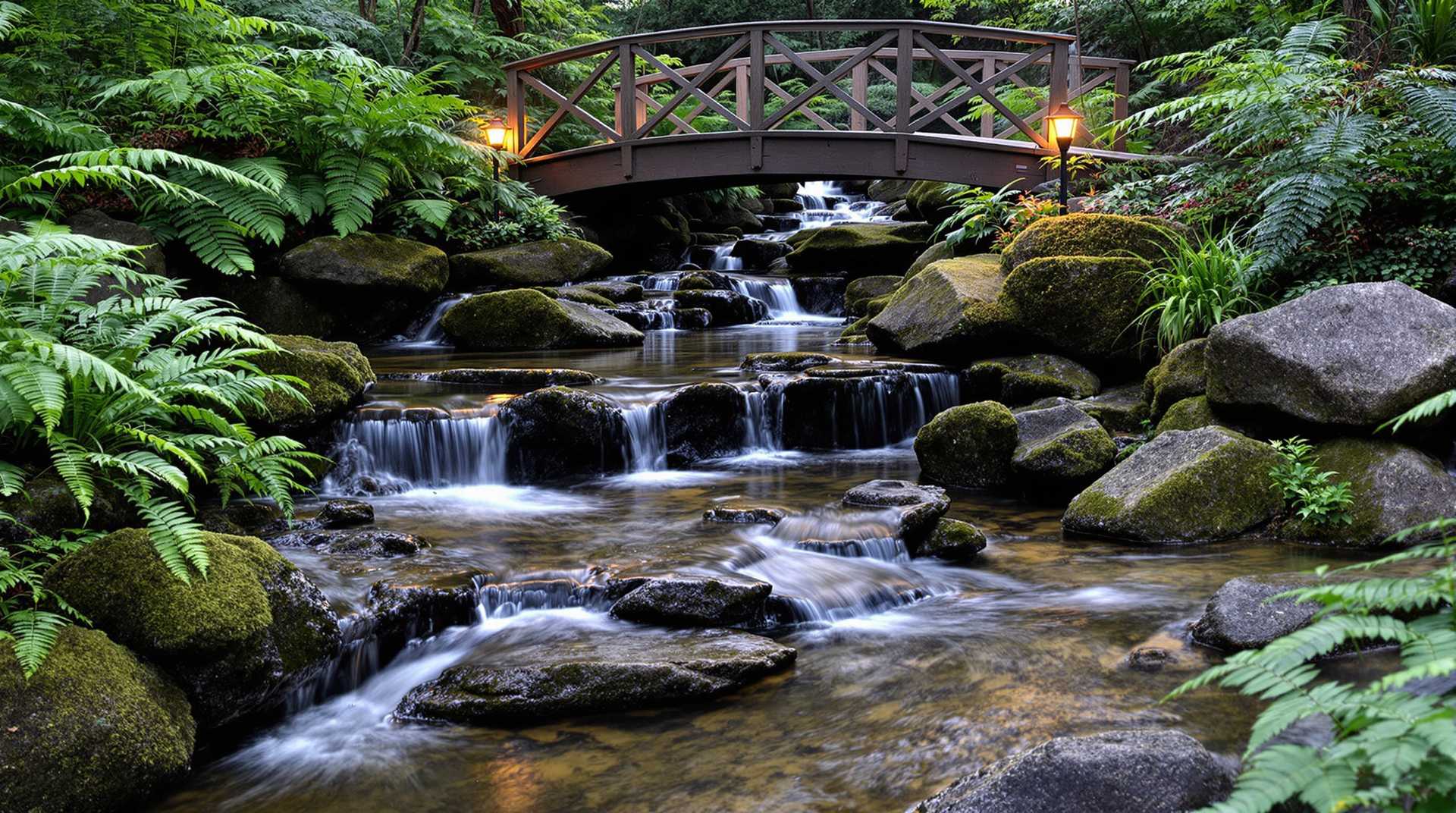 Every step over this stream feels like crossing into another world. Insight: Small cascading waterfalls add oxygen to water, keeping it healthy and algae-free.