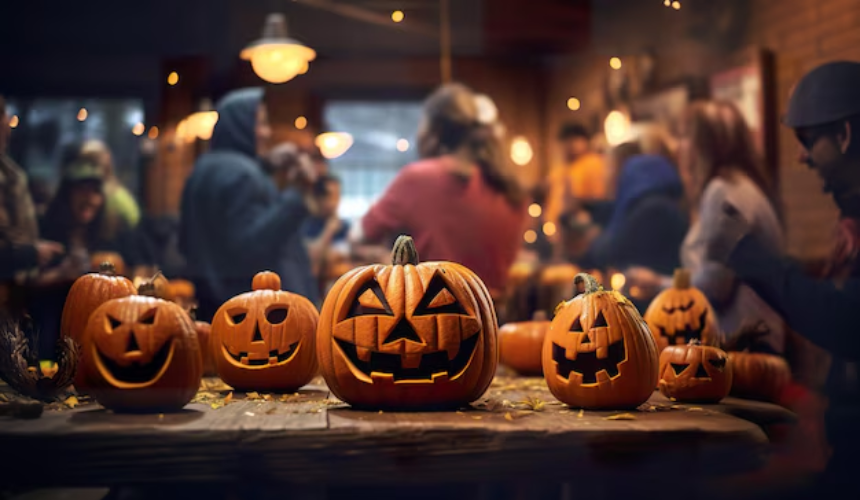 Pumpkins holding down the fort while you party! With the proper garden setup, even the British weather can't rain on your Halloween parade.
