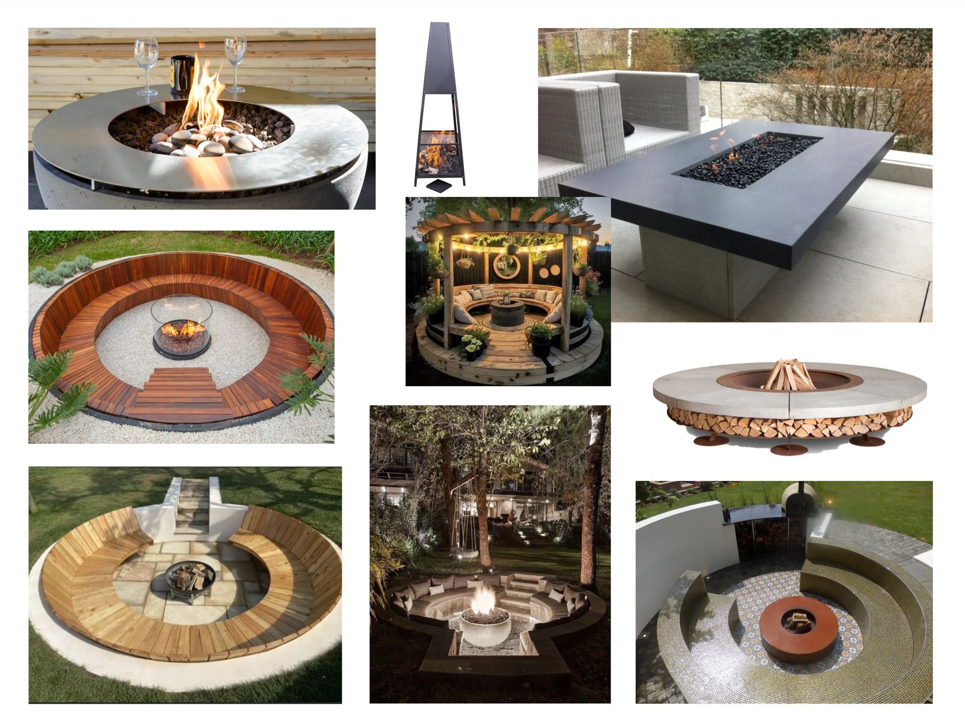 Deciding on a suitable firepit for the family isn't as simple as you think. There are so many different styles and shapes to choose from. Our client made the perfect choice of the sizeable table-style firepit in the top right corner. It's a good choice, as it compliments the style of the conservatory with its sleek black lines.