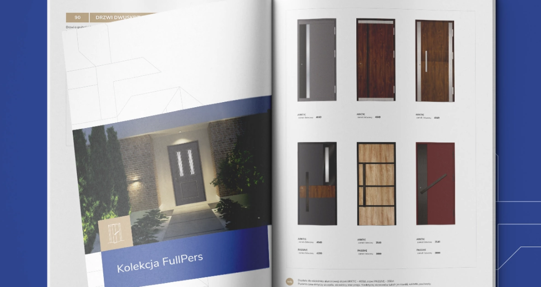 A luxury door brochure showcasing a premium collection of bespoke entrance doors with various design options.