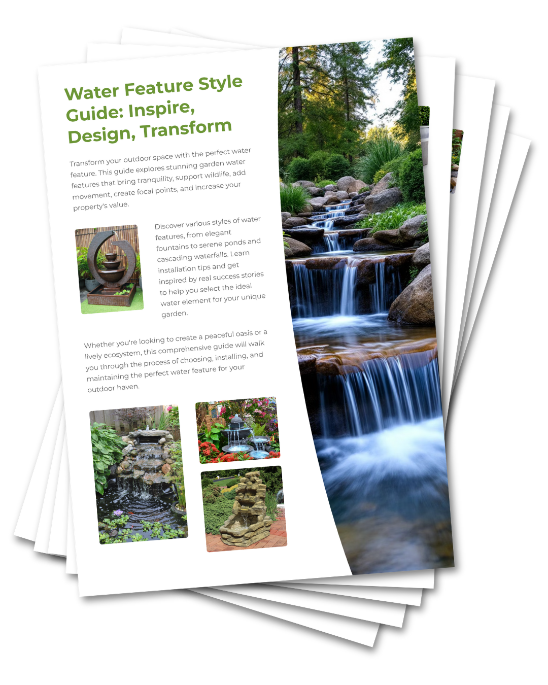 Greenway Poole Landscaping - Water Feature Style Guide - Free Download