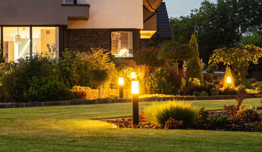 Enhance your home's curb appeal and security with elegant front lighting, illuminating your entrance with a warm and welcoming glow.