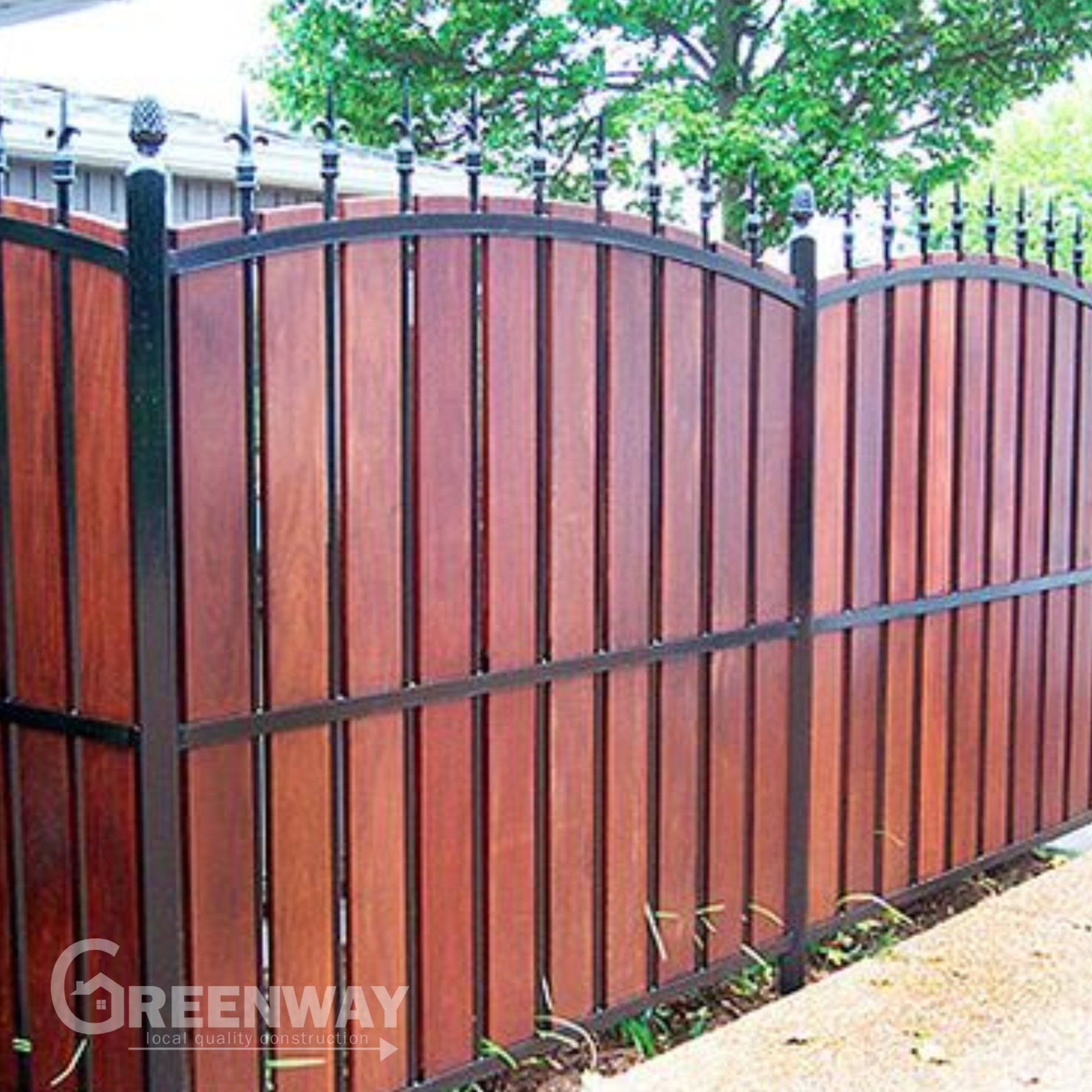 Iron & Wood Combination Fence