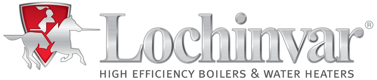 A logo for lochinvar high efficiency boilers and water heaters