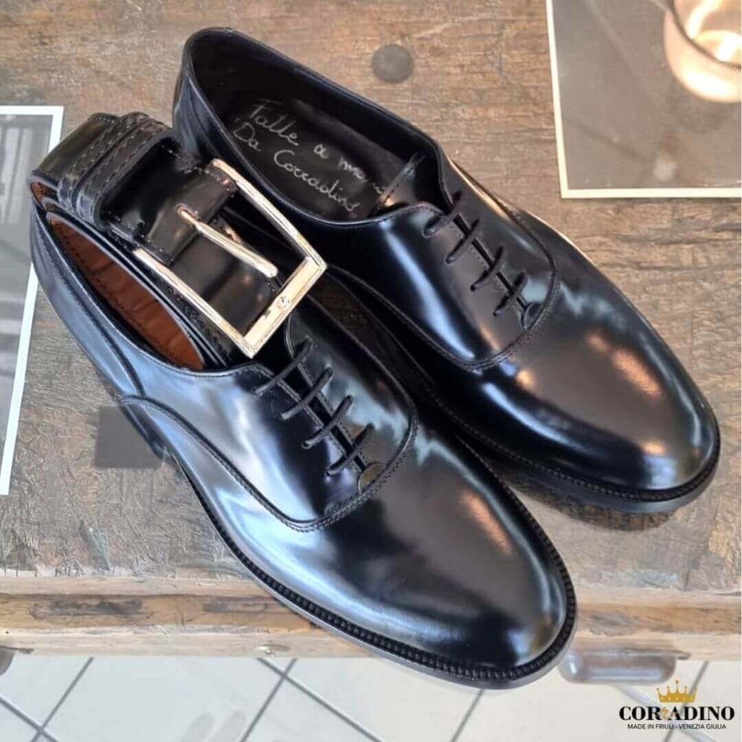 scarpe cerimonia da sposo su misura con cintura