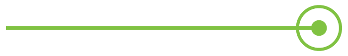 A green laser beam with a circle around it on a white background.